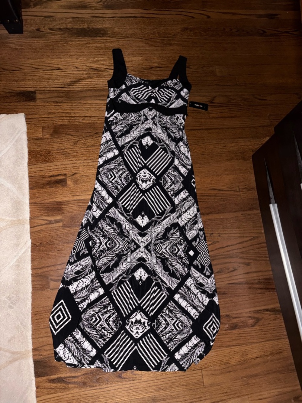 Style & Co. Black and White Geometric Maxi Dress